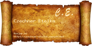 Czechner Etelka névjegykártya